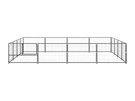 Chenil extérieur cage enclos noire 400 x 400 x 70 cm 02_0000500