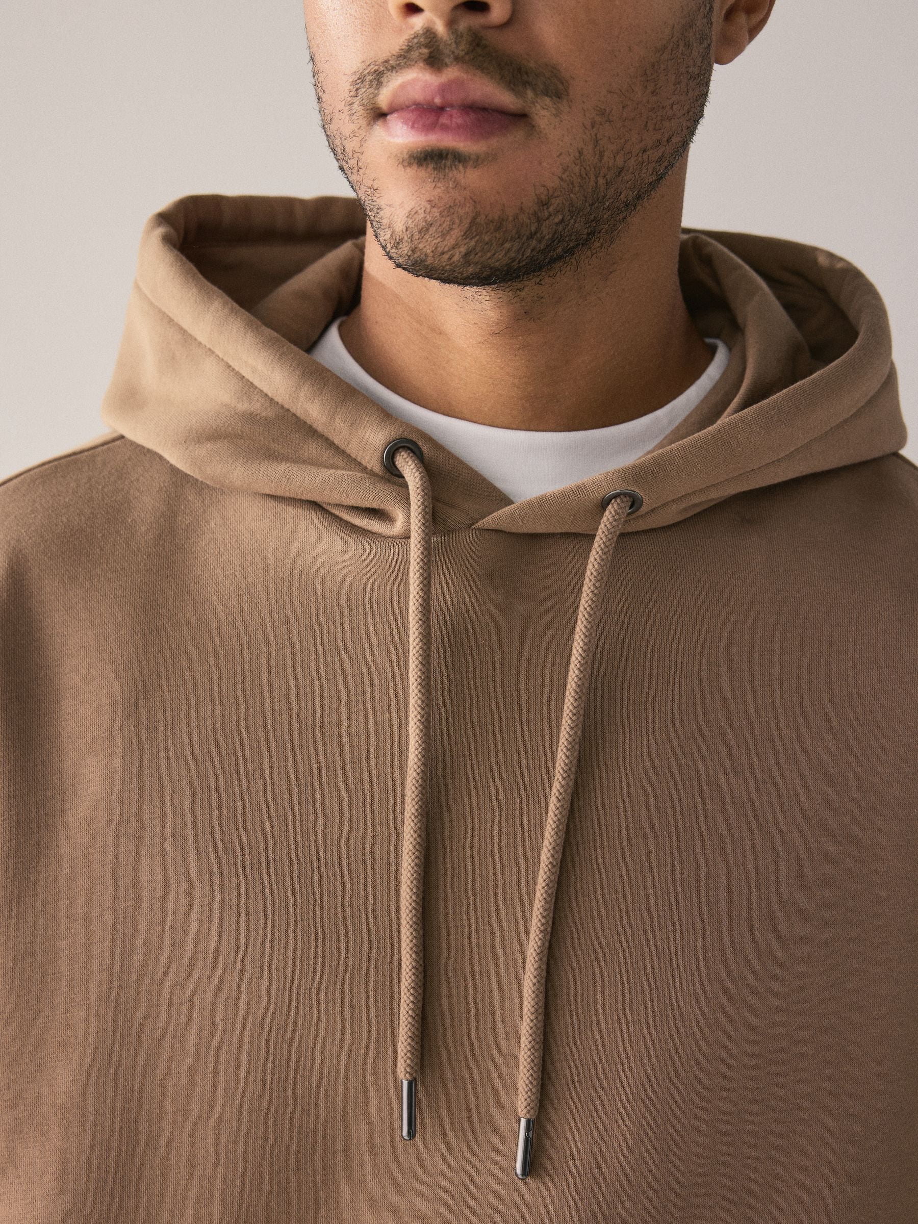 Neutraal - Groot - Zwaargewicht Cotton Rich Jersey Hoodie
