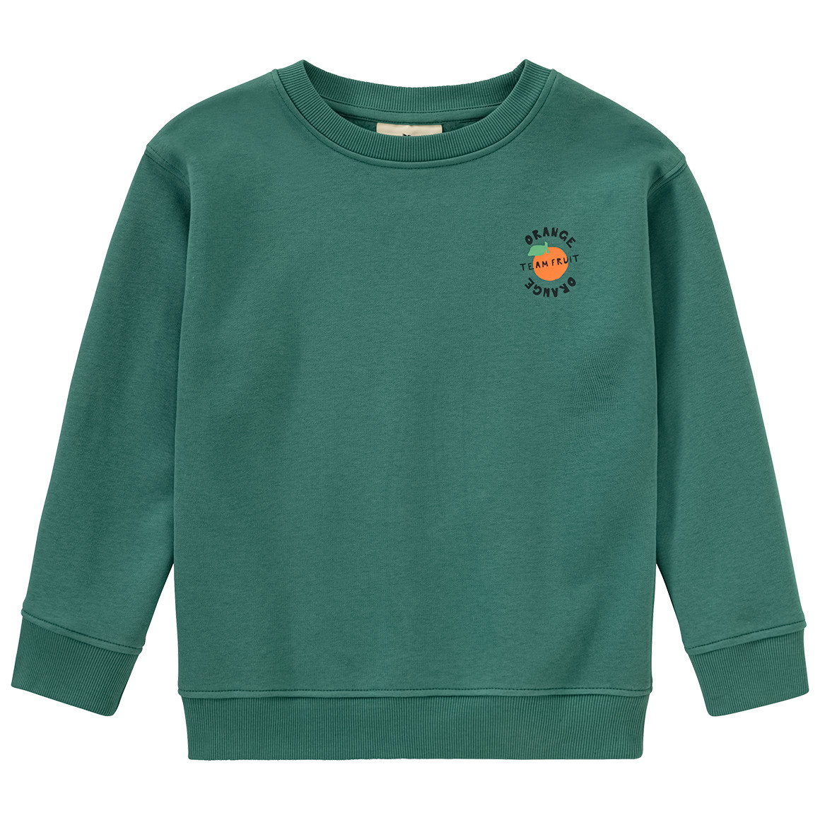 Jonas Nielsen Jungen Sweatshirt mit Orangen-Print dunkelgrün