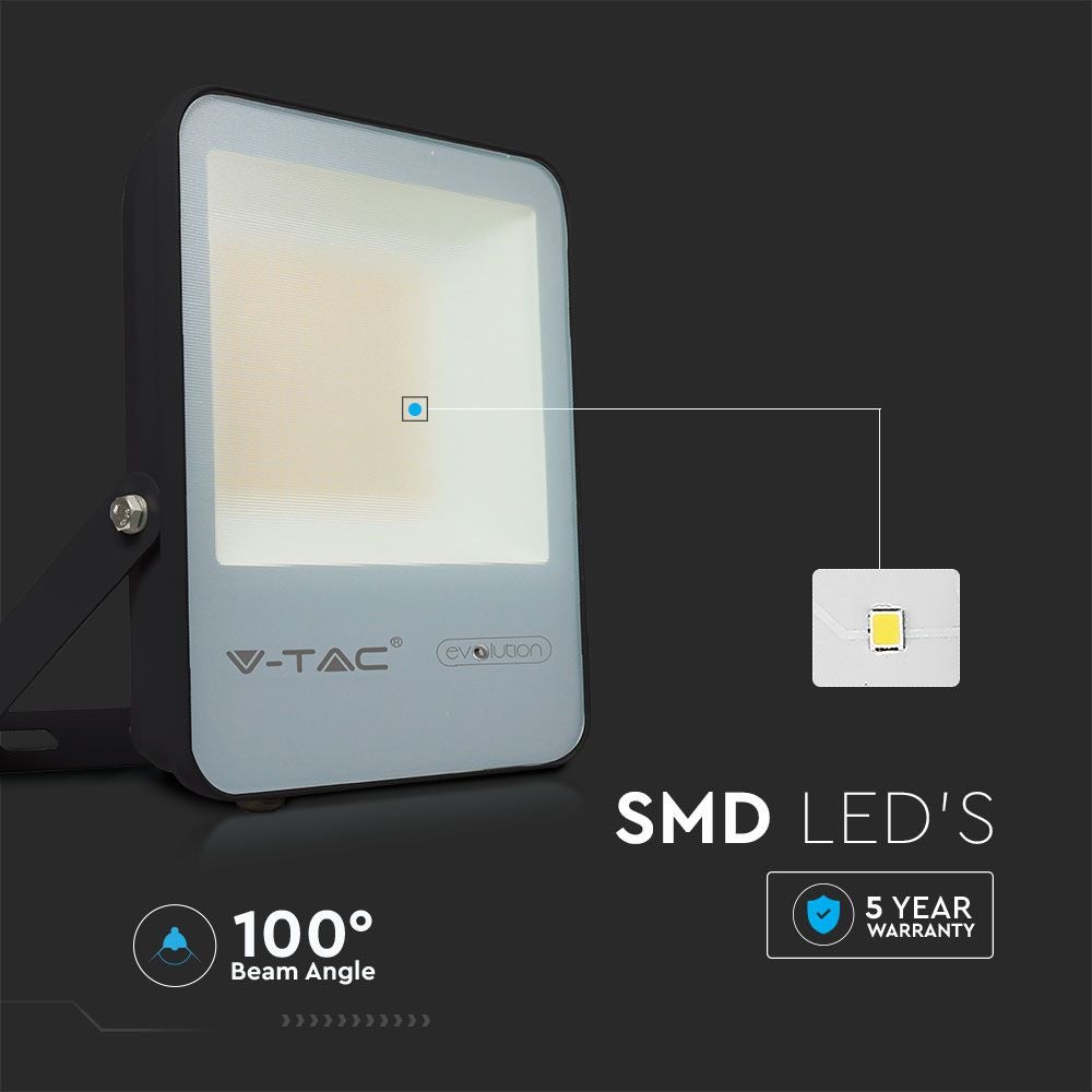 Zwarte LED-schijnwerper - 185lm/w - Evolution - IP65 - 30W - 4720 lumen - 6400K - 5 jaar