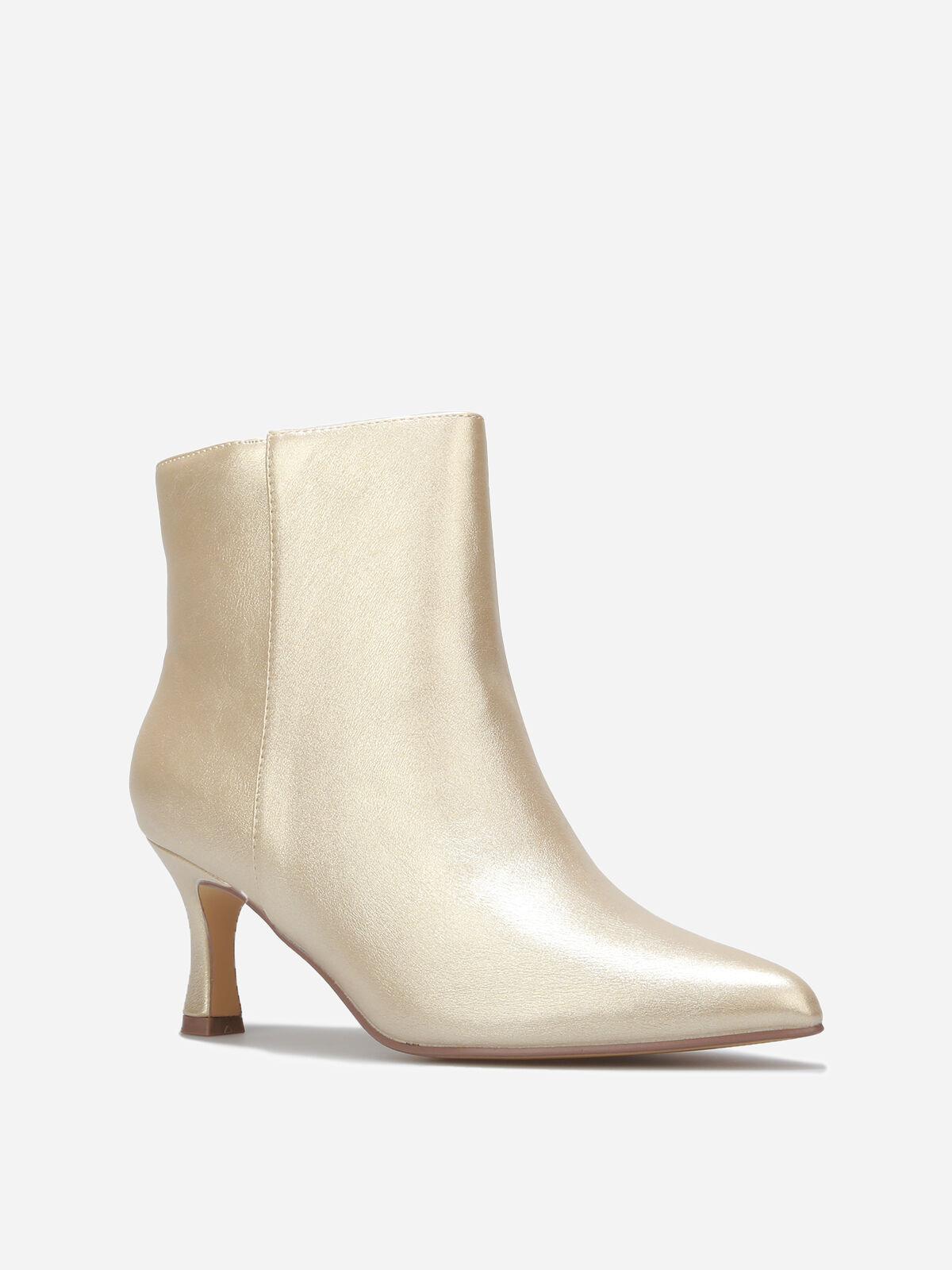 Bottines pointues à petit talon- Doré