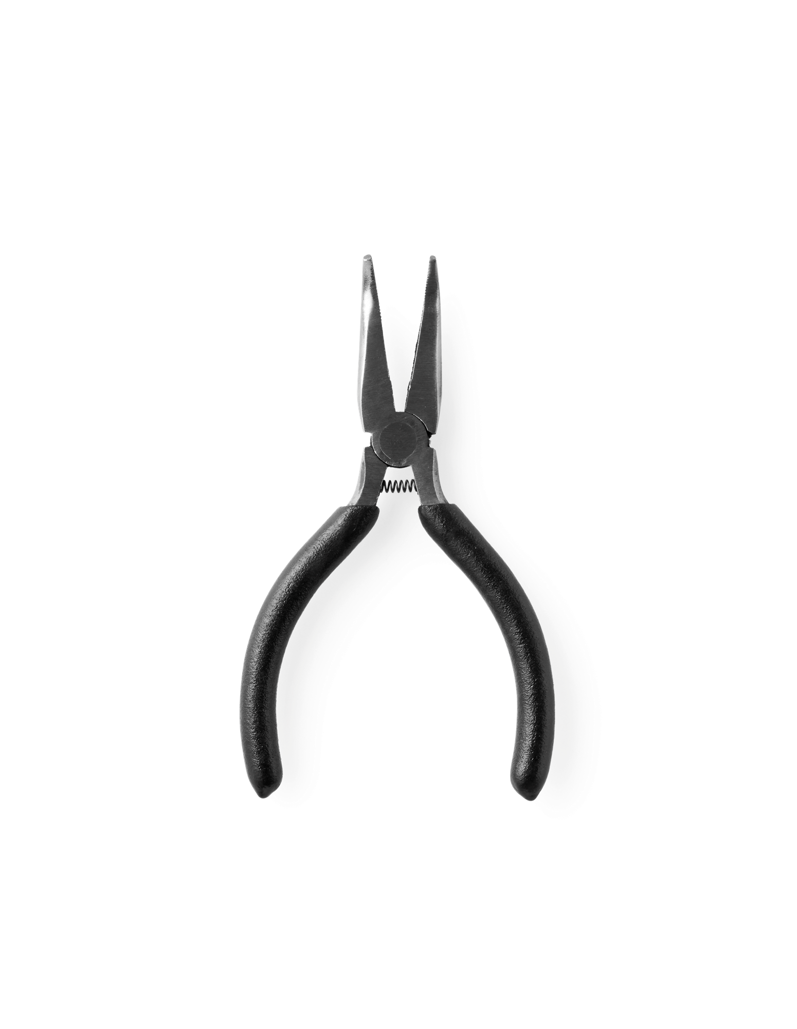 Bøjet spidstang | Jern/polypropylen. 13 cm. | Silver, Black