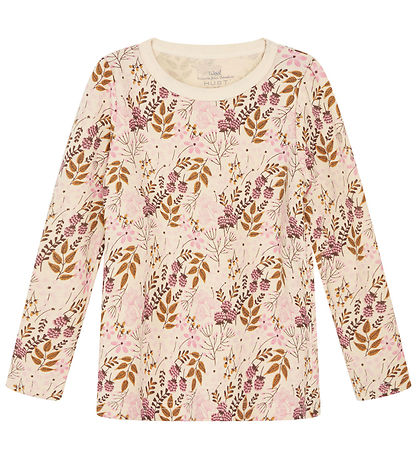 Hust and Claire Bluse - Wolle/Bambus - Abelin - Orchid m. Blume