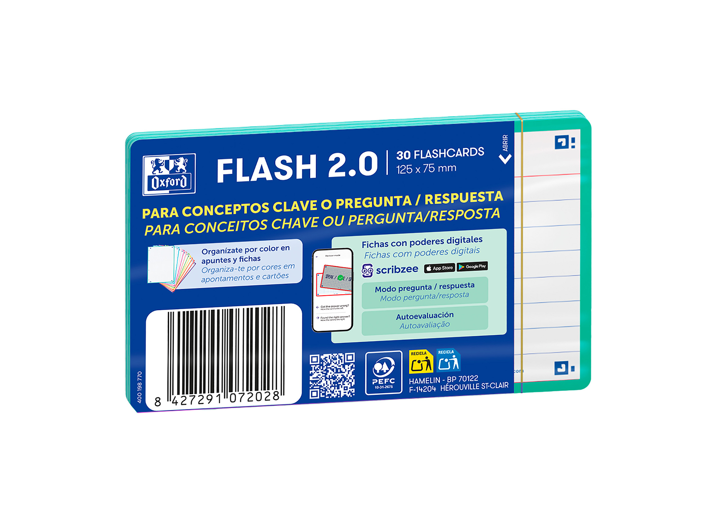 FLASHCARDS OXFORD 2.0 A7 ICE MINT 30 FOLHAS
