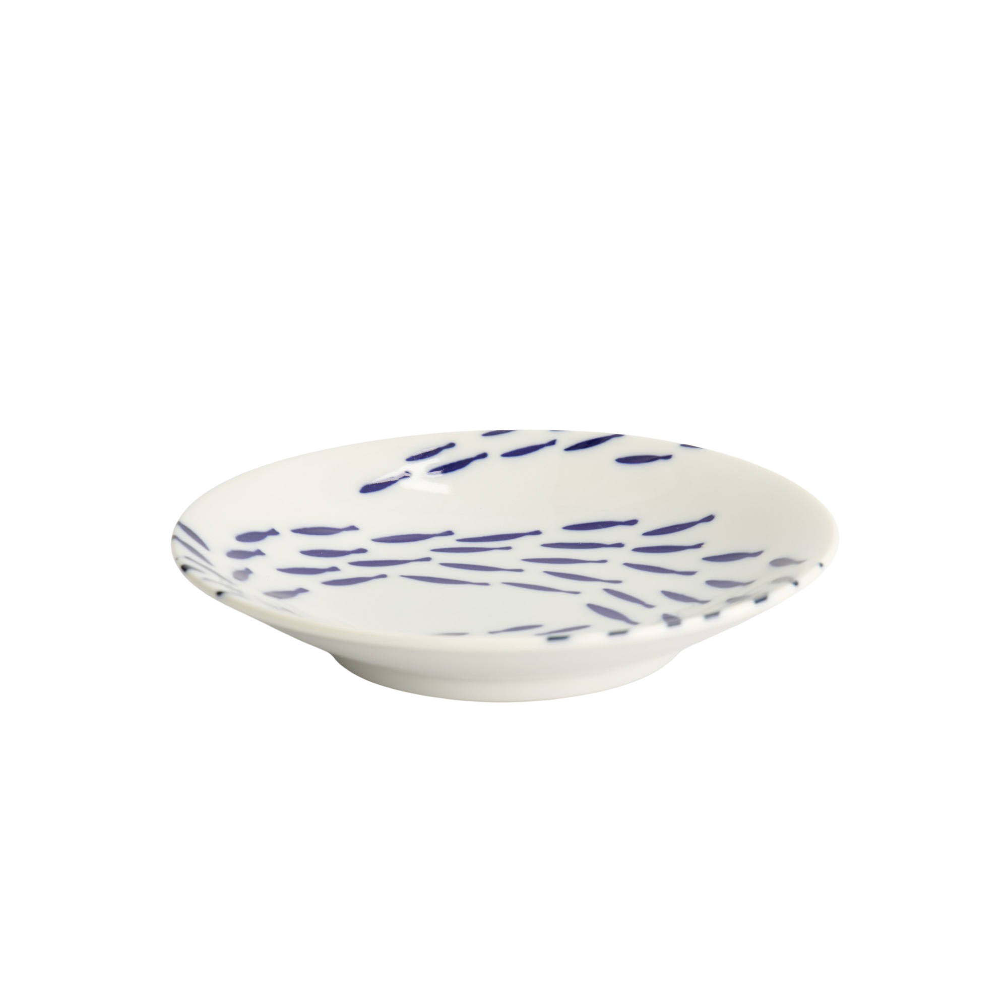 Tokyo Design Studio  Fish Kawaii tallerken, blå/hvid - Ø13,7 cm.