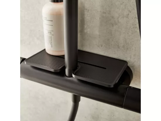 Colonne de douche thermostatique JACOB DELAFON Juliette noir mat + tablette de douche