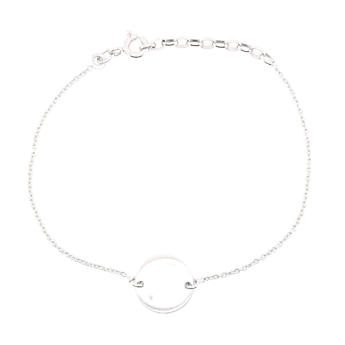 Bracelet identité Saunier argent plaque ronde