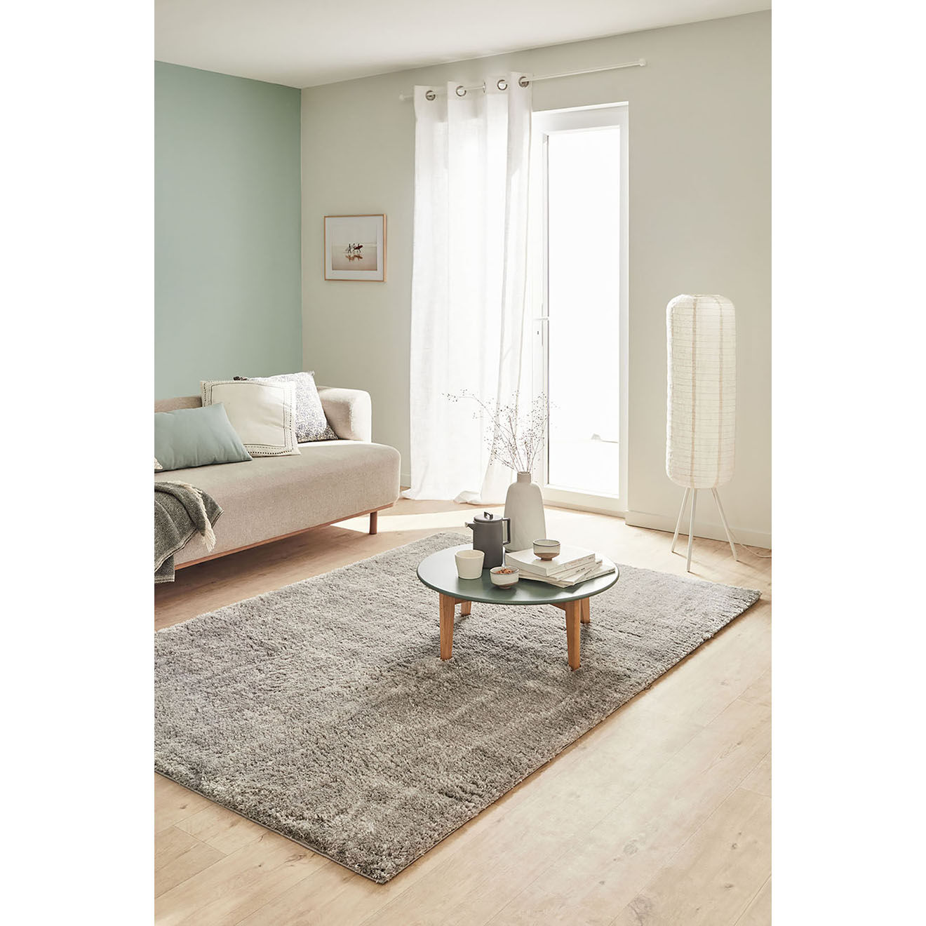 Nazar Rugs Tapis shaggy doux Oslo 902 gris - 120x160 cm