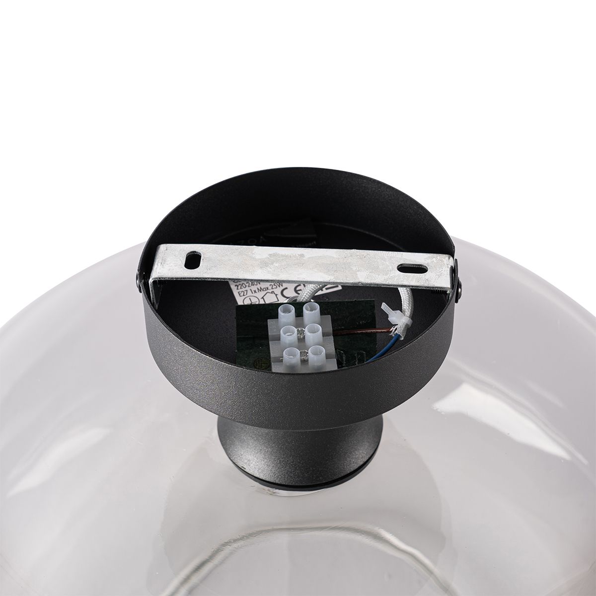 Smart plafondlamp zwart met smoke glas incl. Wifi A60 - Bizle