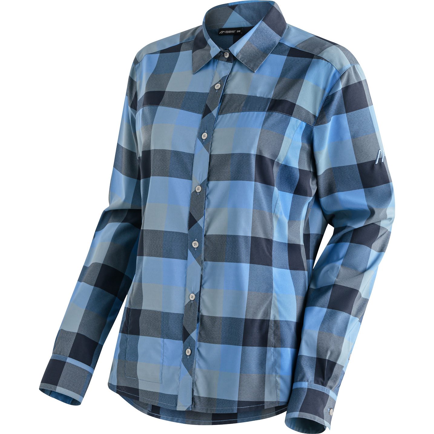 Maier Sports Kendra Langarmbluse Damen blue check