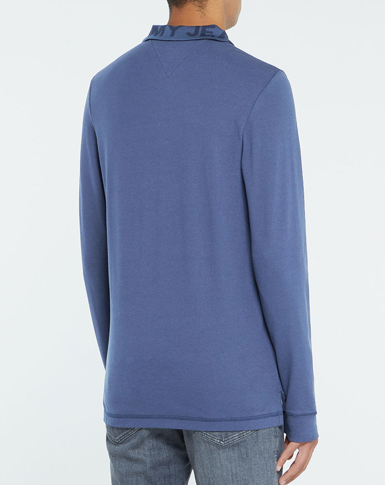 Tommy Jeans Polo en Coton Bio Logo Ton Sur Ton bleu marine