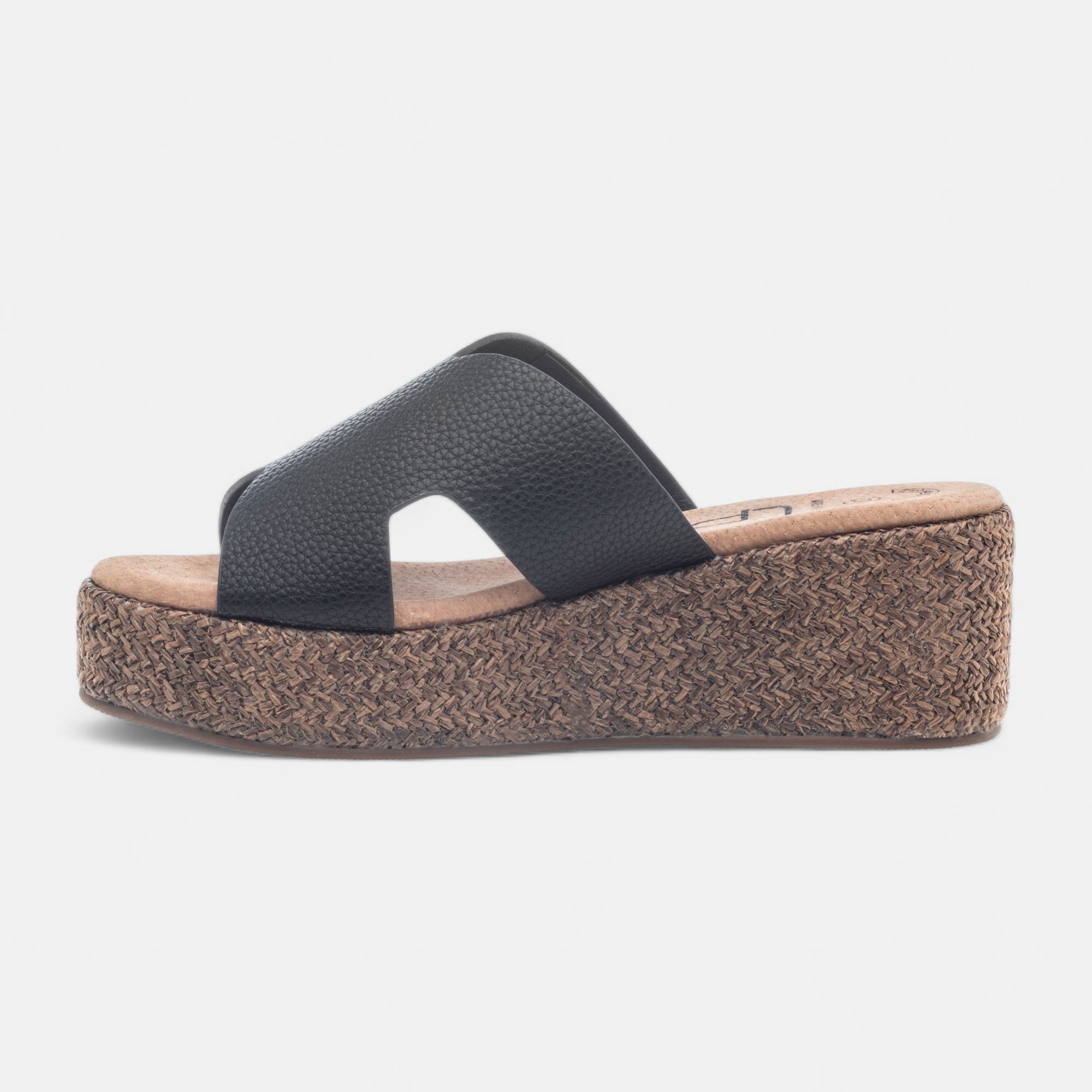 Mules à talon compensé Femme noir