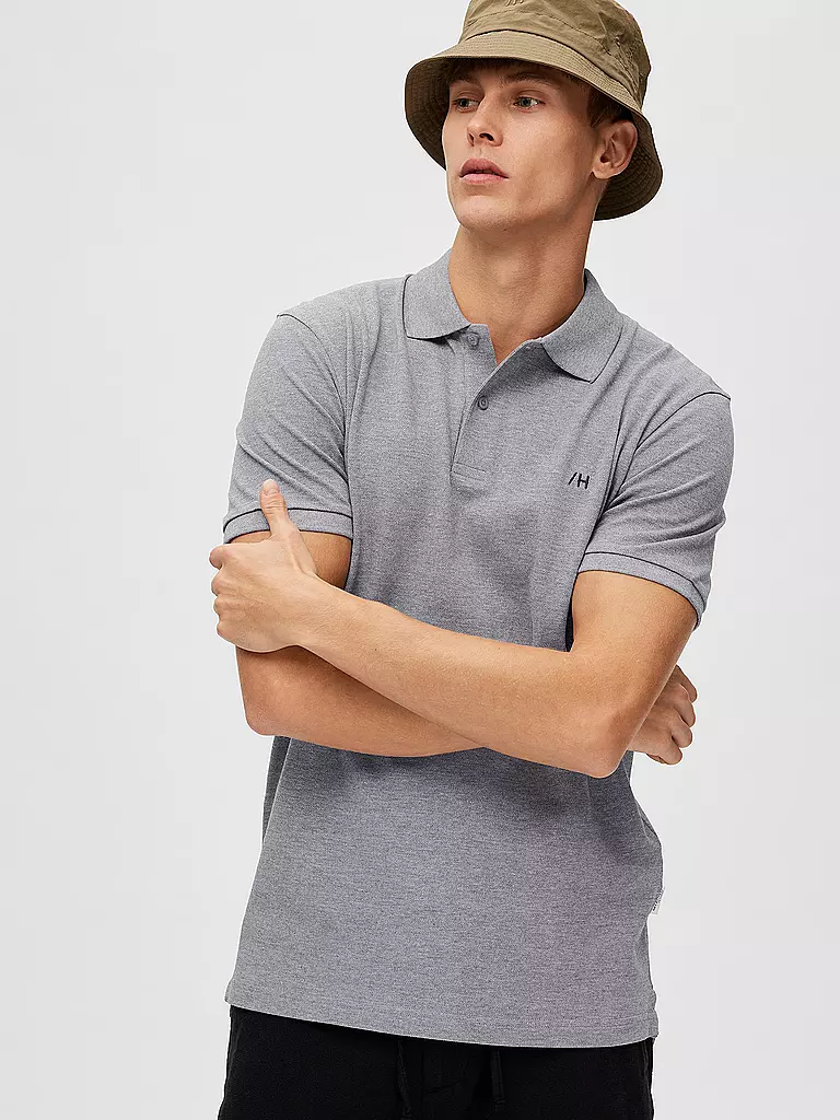 SELECTED Poloshirt SLHDANTE  grau