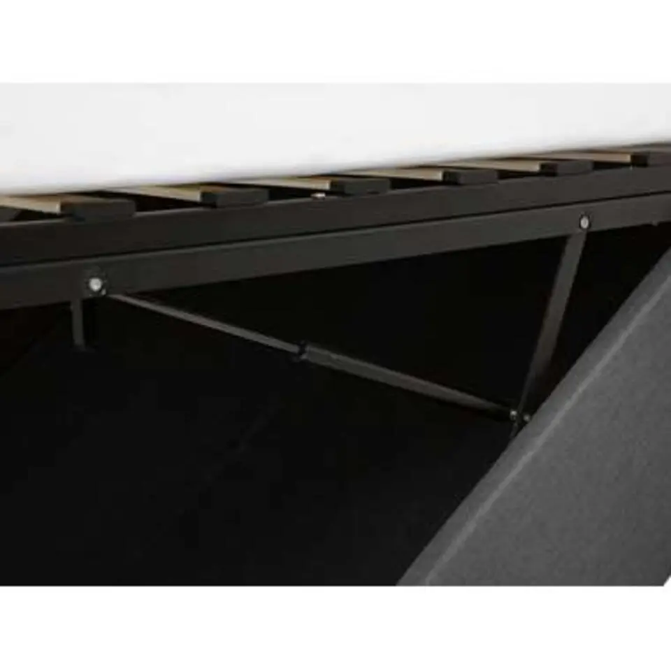 DINAN - Tweepersoonsbed - Grijs - 160 x 200 cm - Polyester