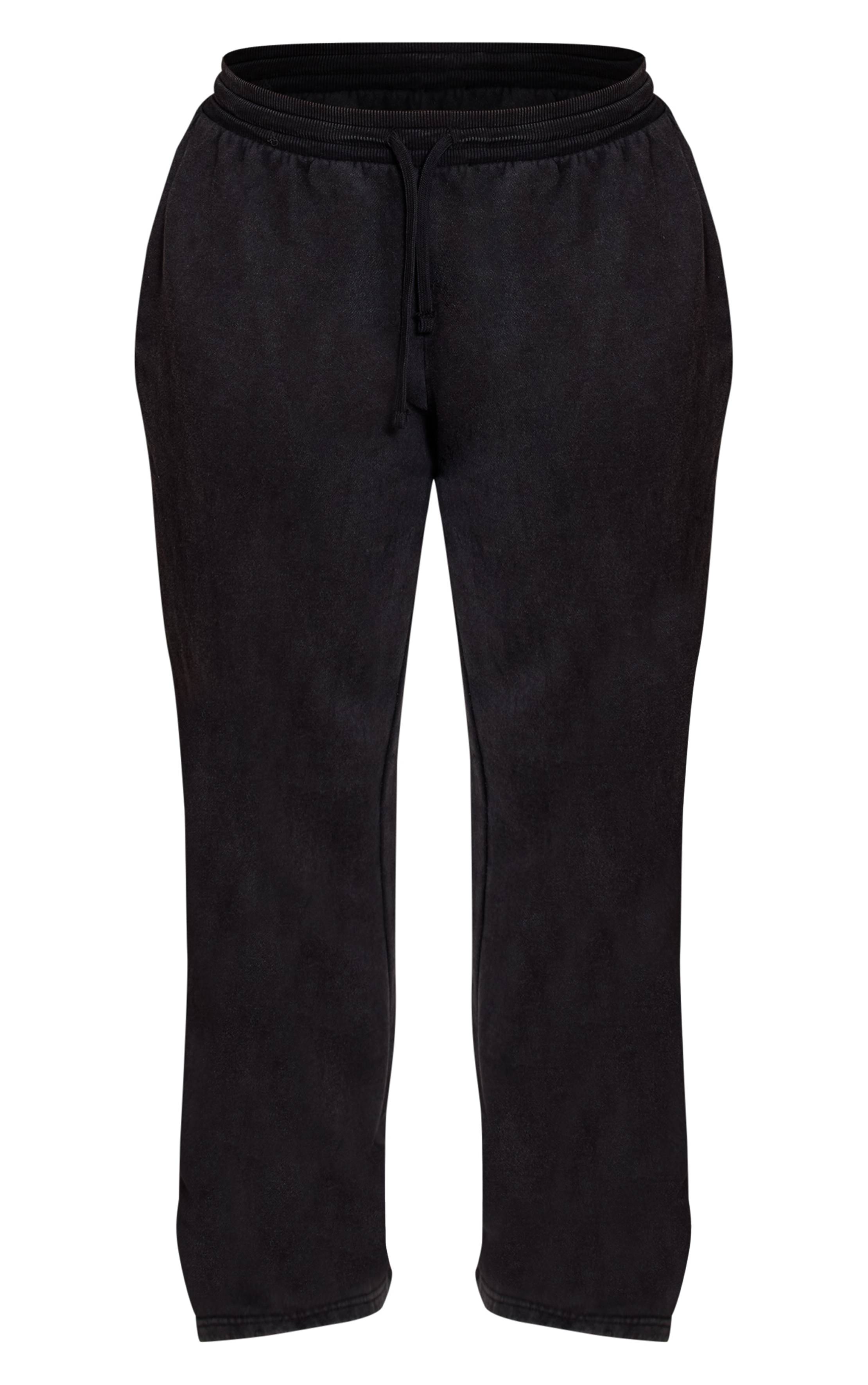Noir Jogging Shape Droit Effet Délavé À Nouer Devant
