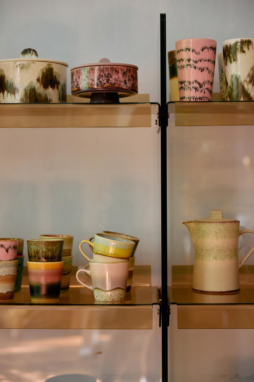 HKliving 70's Ceramic americano mok set van 4 pegasus