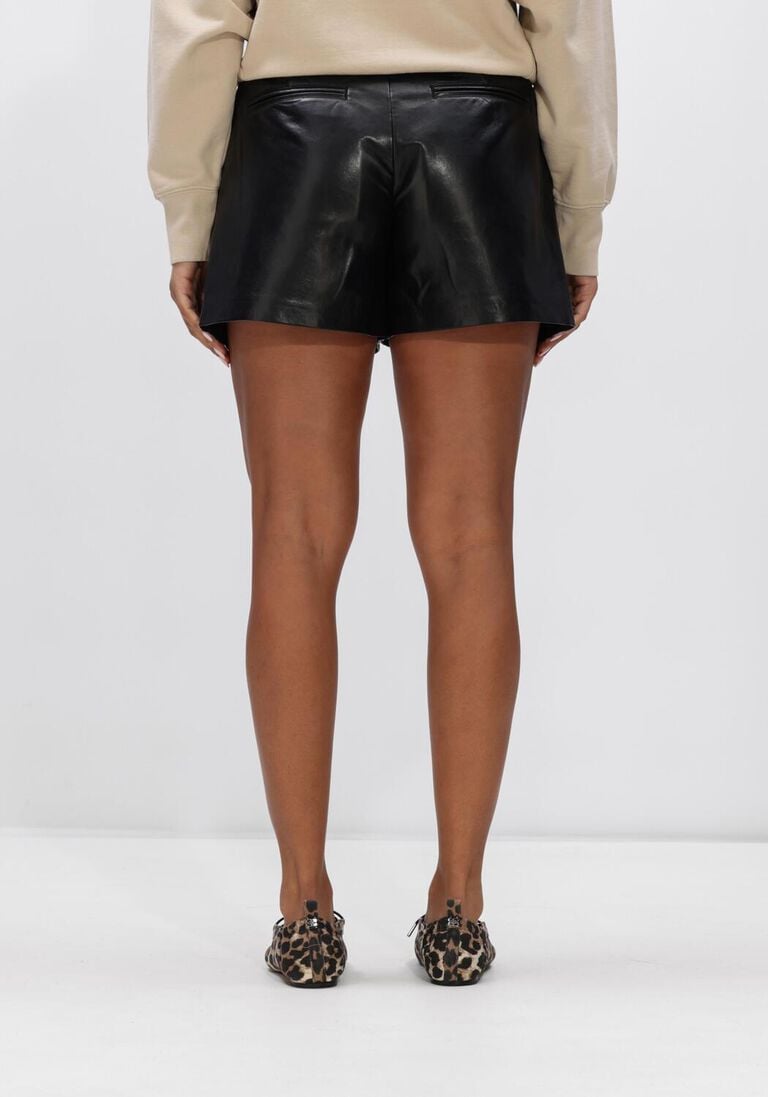 zwarte anine bing broeken trent short black recycled leather