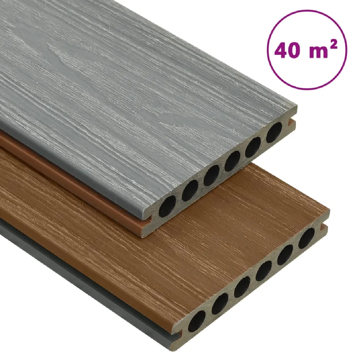 vidaXL - Panneaux coextrudés WPC - Marron/Gris