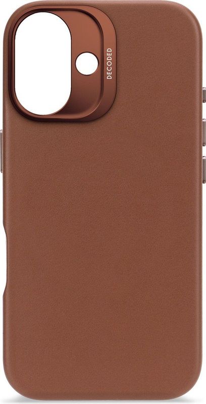 Decoded - Leren iPhone 16 Hoesje - Zwart - Ecco Leer - MagSafe Compatibel