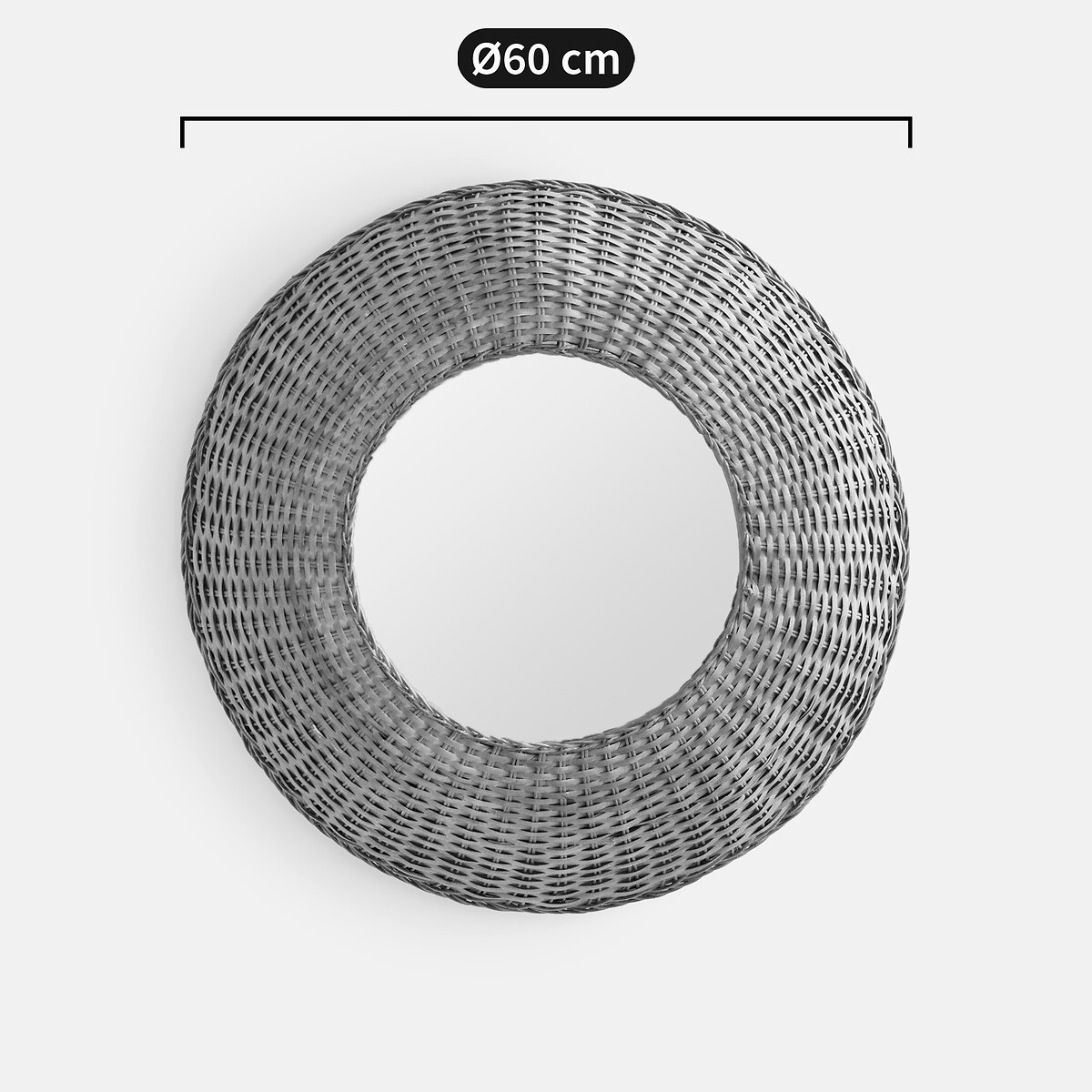 LA REDOUTE INTERIEURS<br>Espelho redondo abobadado em rattan ø60 cm, Naria