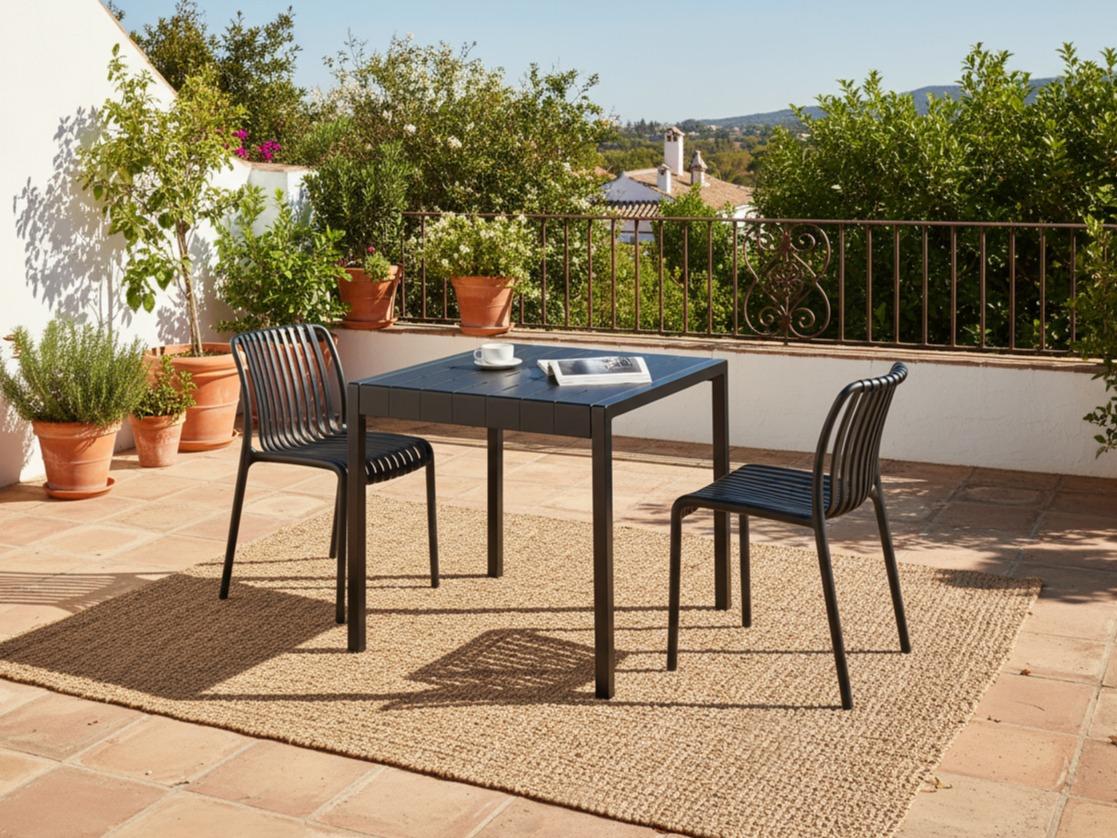 Tuin eettafel BARTICA 81 cm 84 cm Zwart
