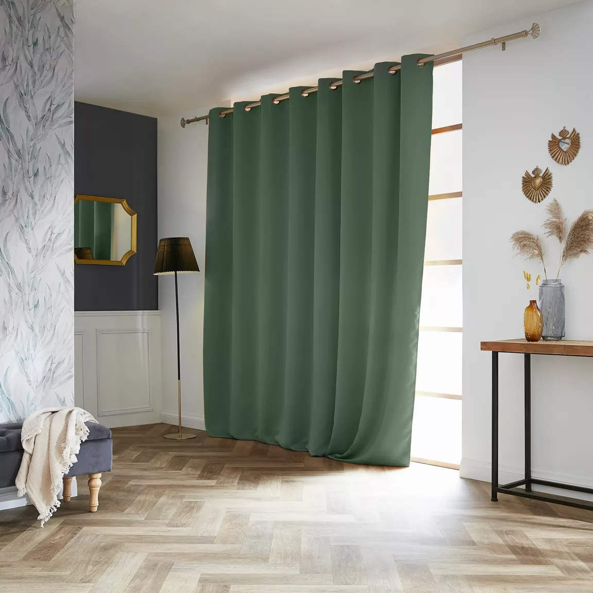 Rideau obscurcissant (280 x 260 cm) Dark Vert romarin