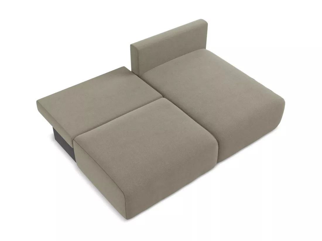 Canapé d’angle 3 places droit sans accoudoir convertible en Strukturstoff - beige foncé - KONA