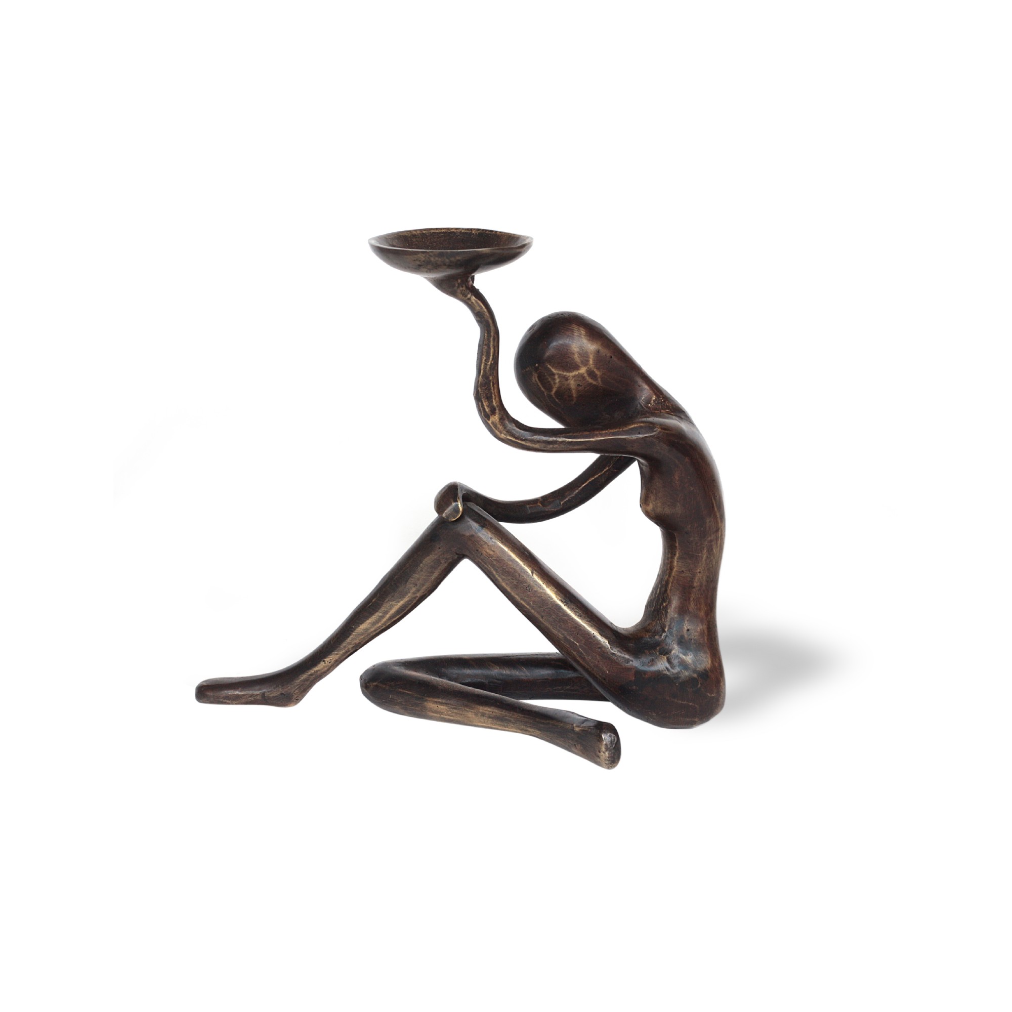 Teelichthalter 'Ballerina', aus Bronze, H 13,5 cm, T 7 cm, B 13 cm von fischer's lagerhaus
