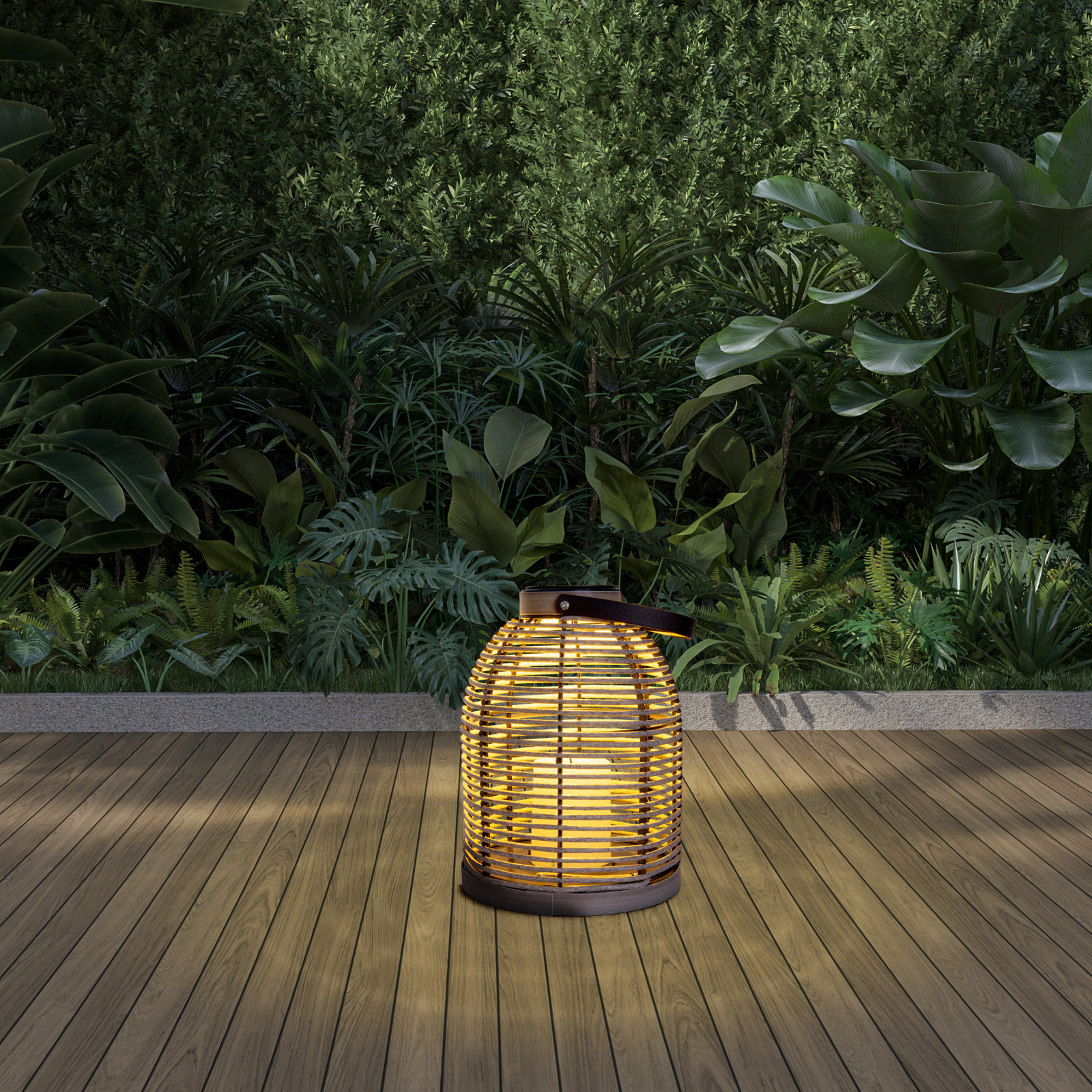 LED Solarleuchte KORBINIAN - grau - 29 cm hoch