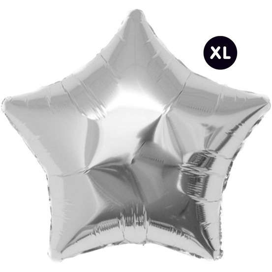 Ballon aluminium étoile argenté, haut. 86 cm