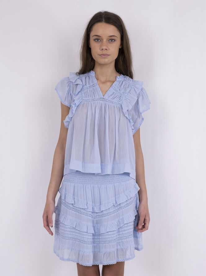 Neo Noir Jayla S Voile Top Light blue