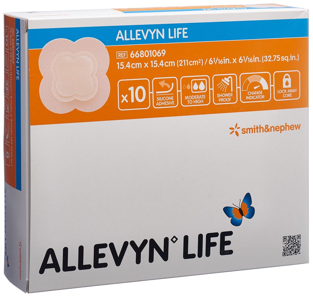 ALLEVYN Silikon-Schaumverband 15.4x15.4cm 10 Stk