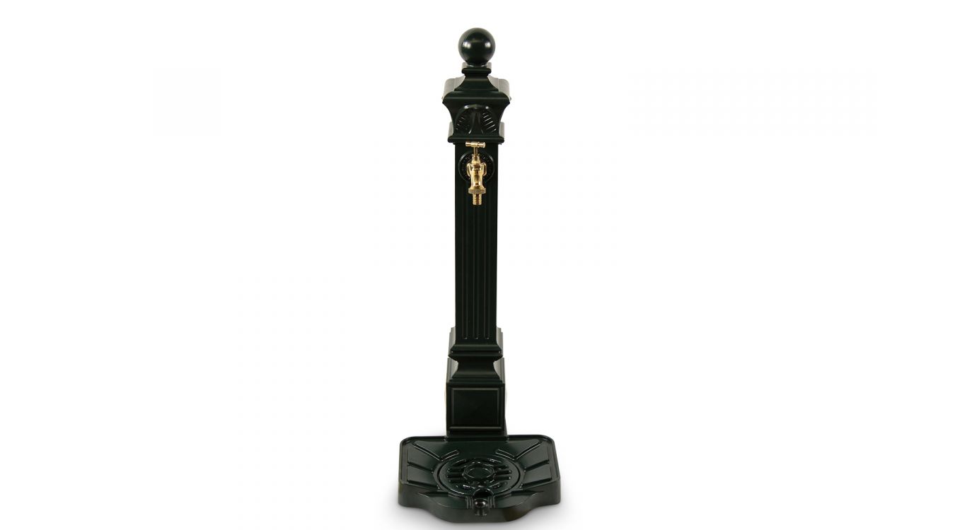 Fontaine de jardin aluminium vert 29x33x81cm