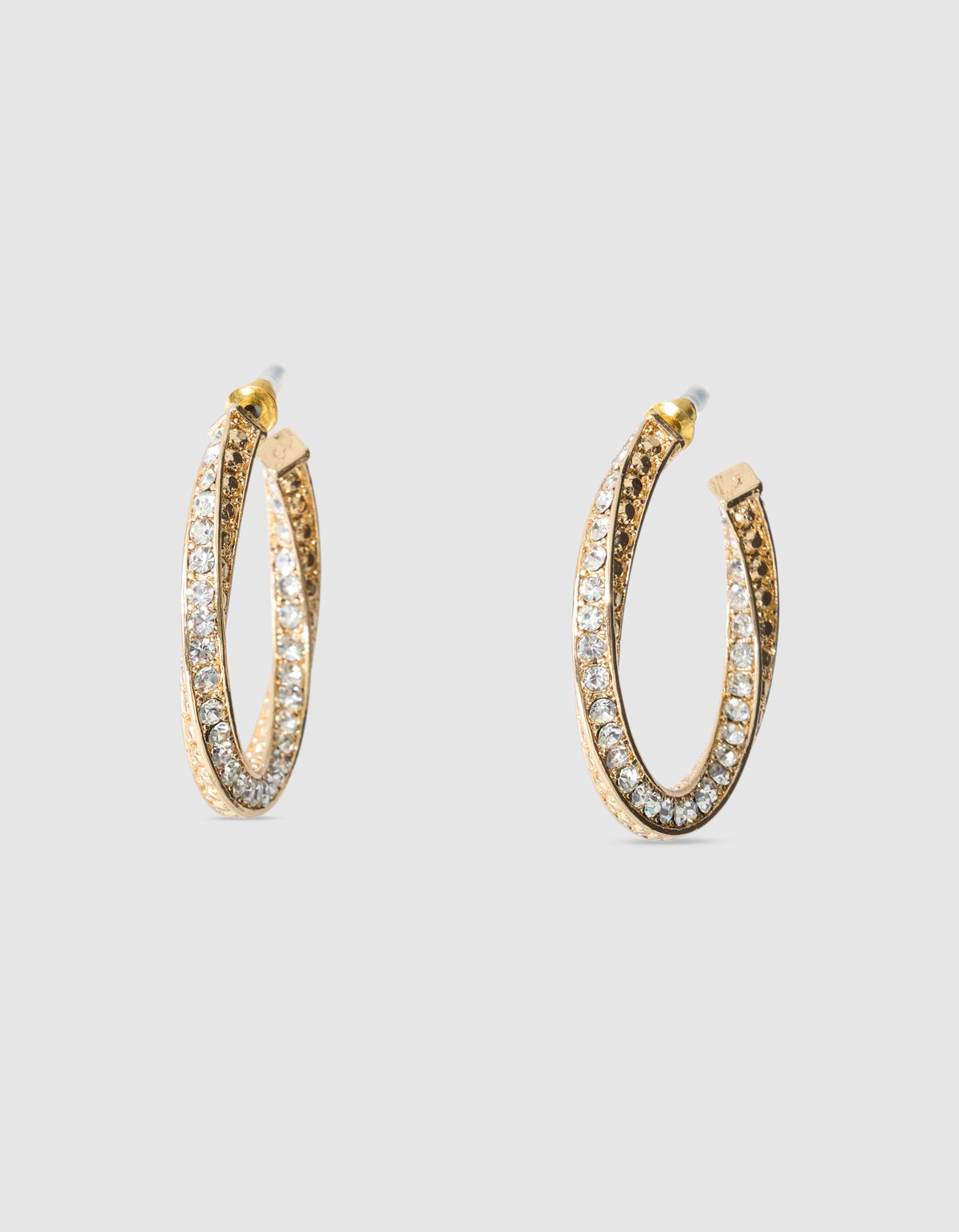 Twisted Strass Oorbellen Goud