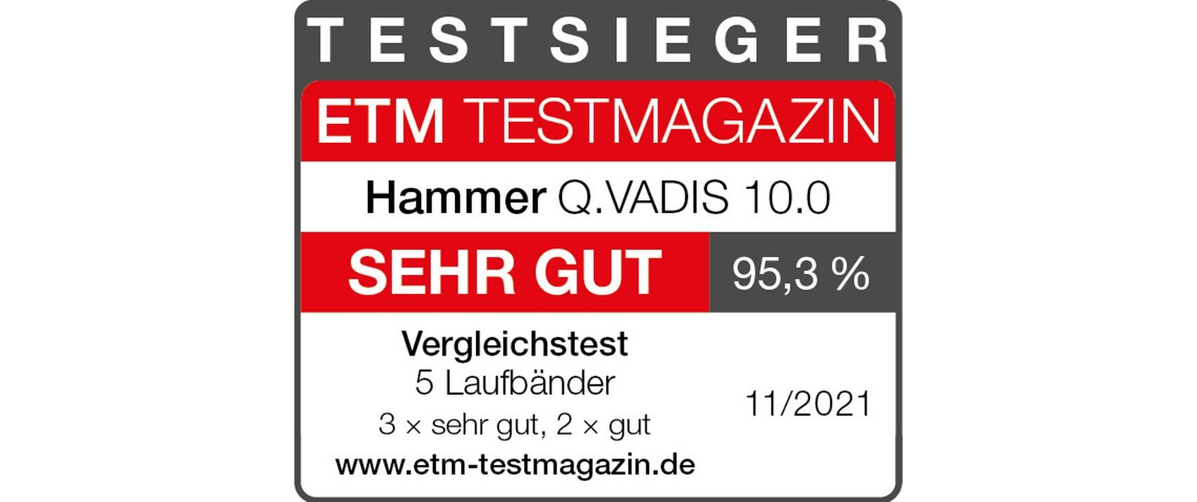 Laufband Q. Vadis 10.0<br>Modernes Laufband mit integriertem Display