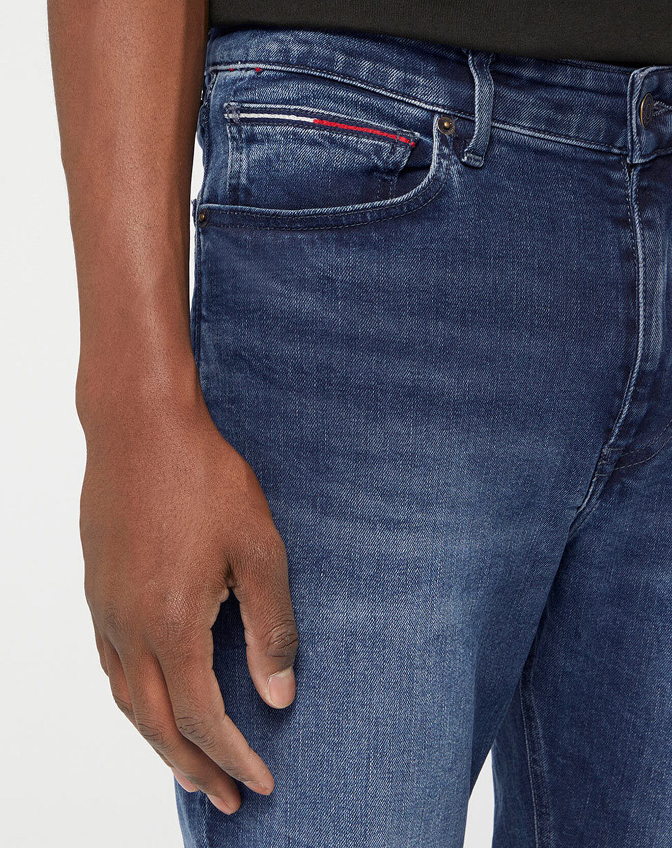 Tommy Jeans Jean Skinny Simon délavé bleu foncé