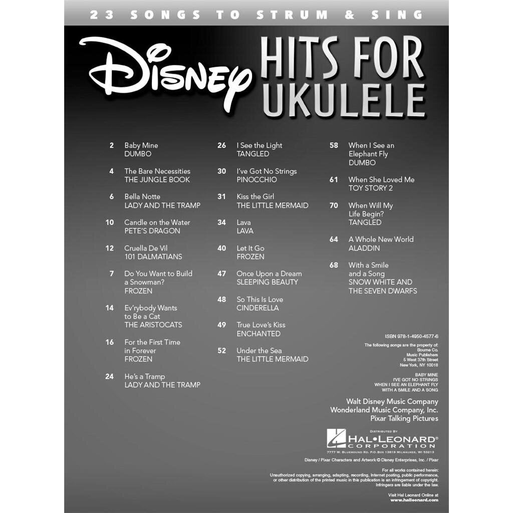 Hal Leonard Disney Hits for Ukulele
