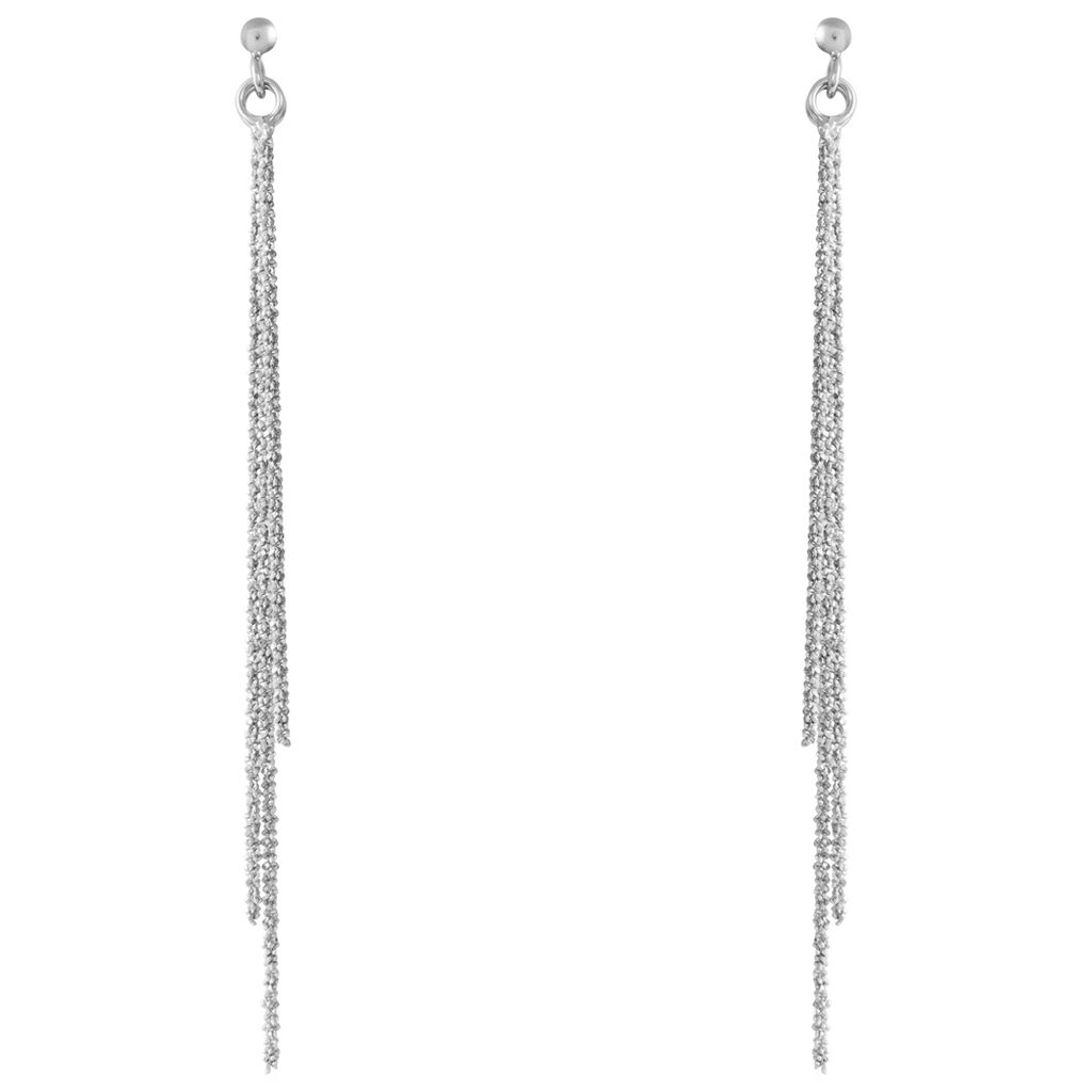 Boucles D'oreilles Pendantes Yalle Argent Blanc