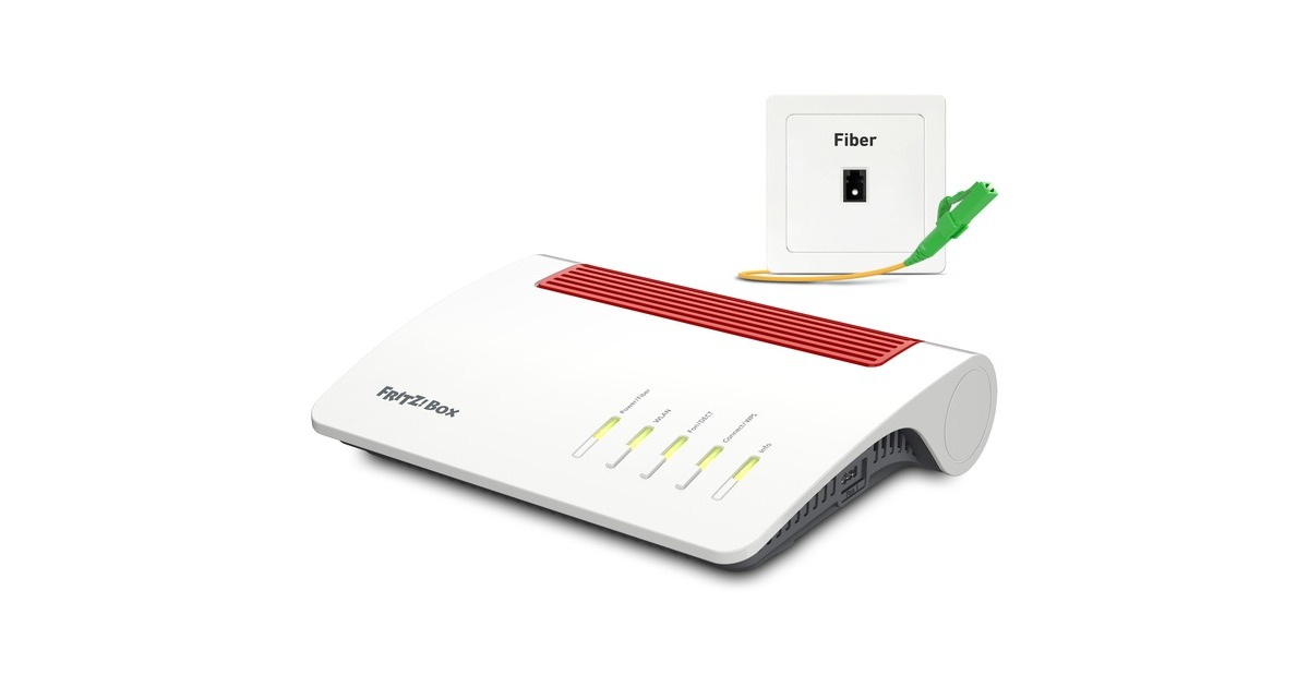 FRITZ!Box 5590 Fiber XGS-PON router  (Wit/rood, Mesh Wi-Fi)