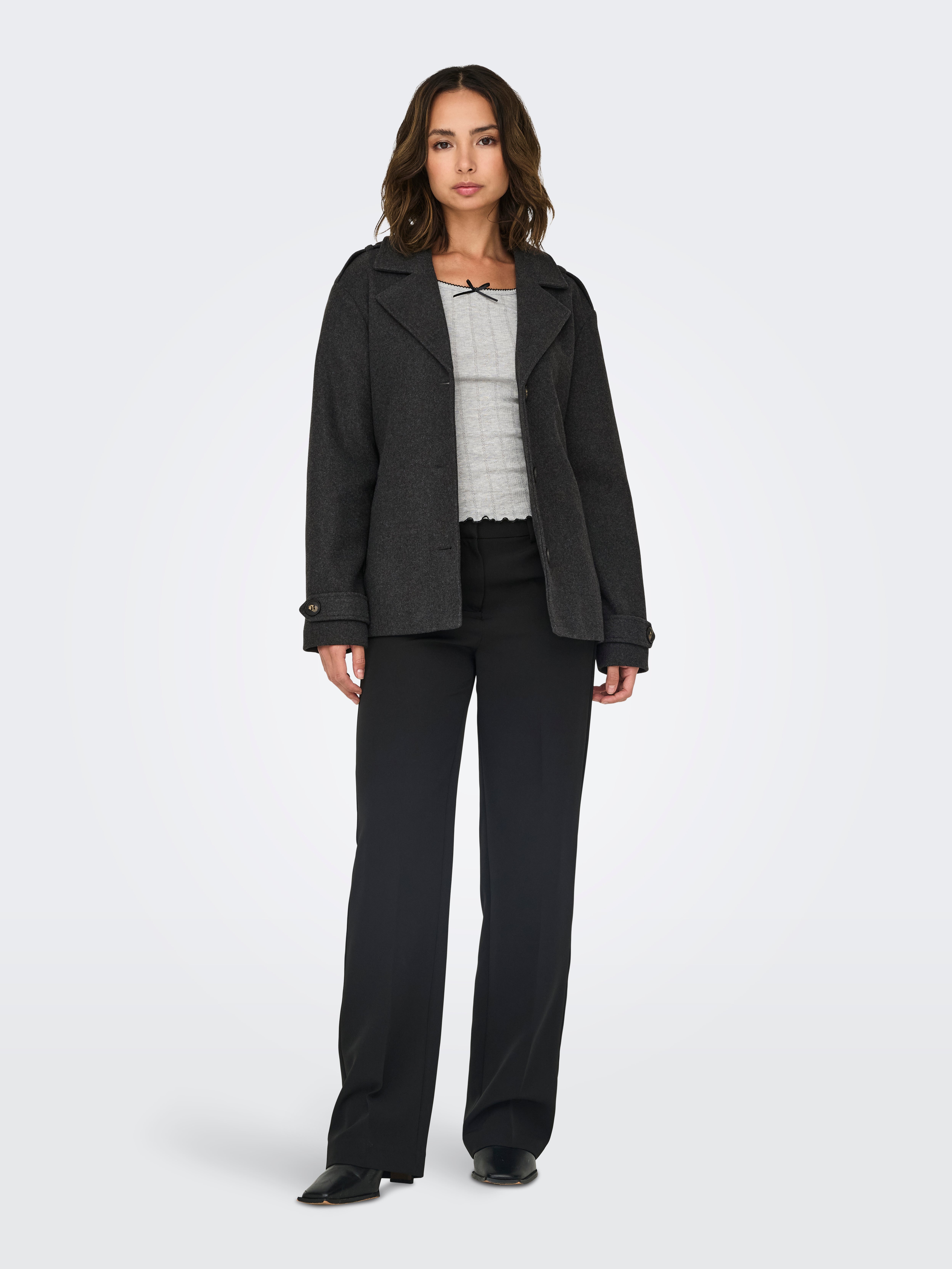 ONLLAURA Trenchcoat Dark Grey Melange