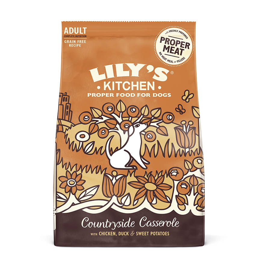 Ração para cães adultos Lily's Kitchen sabor frango e pato.