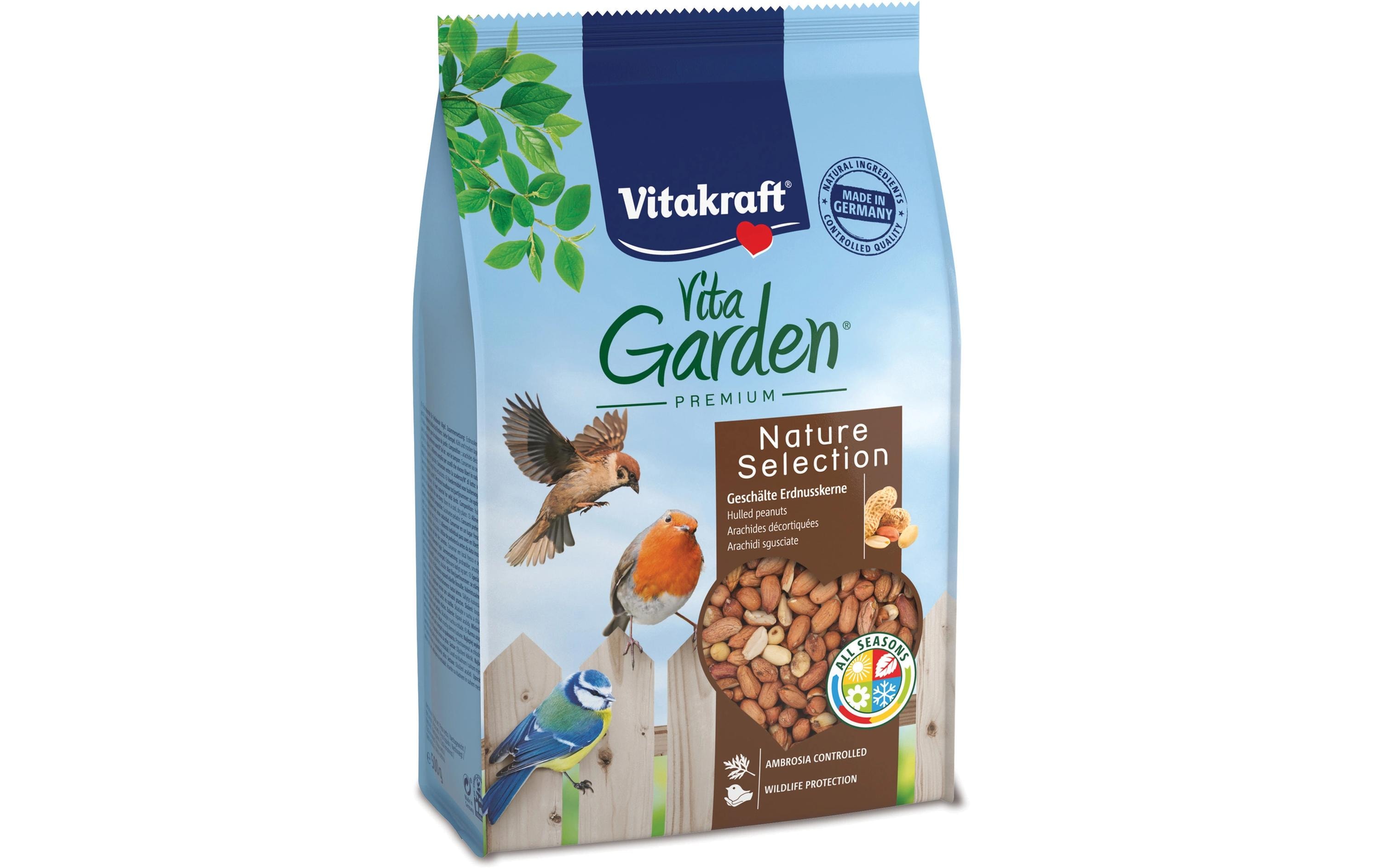 Vogelfutter VitaGarden Erdnüsse geschält 500 gEinzelfuttermittel für freilebende Vögel
