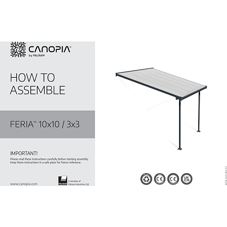 Palram - Canopia Feria terrasseoverdækning 9,0 m2 - antracit