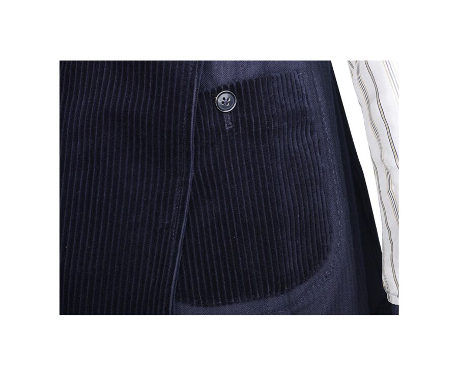Blazer velours homme Marine - LÉANDRUS
