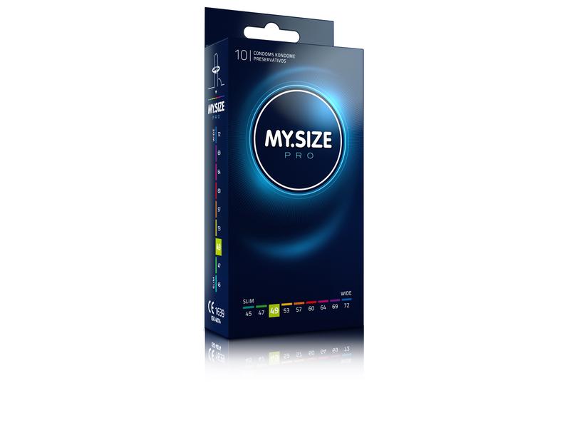 MY.SIZE PRO Kondome 49 10 Stück Besonders feuchte, gefühlsechte Präservative aus reinem VYTEX- Latex