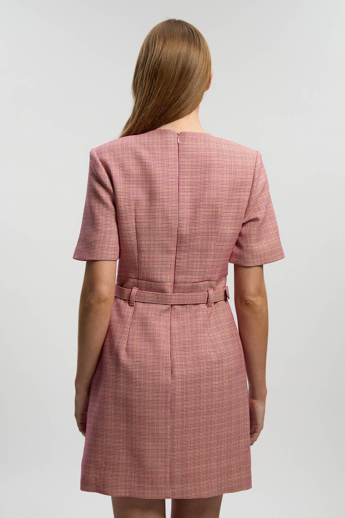 KarenMillen Robe Mini Cintrée À Carreaux Avec Ceinture