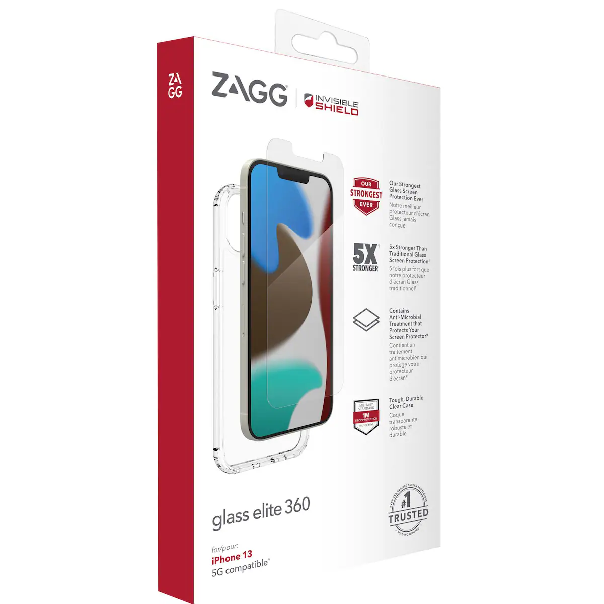 Zagg skjermbeskytter og deksel til iPhone 13