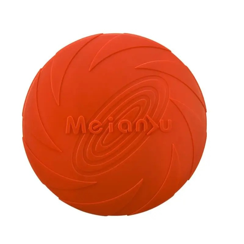 (Ø15cm) Gummi Hunde Wurfscheibe Haustier Flying Disc Spielzeug Apportier Spiel - Rot