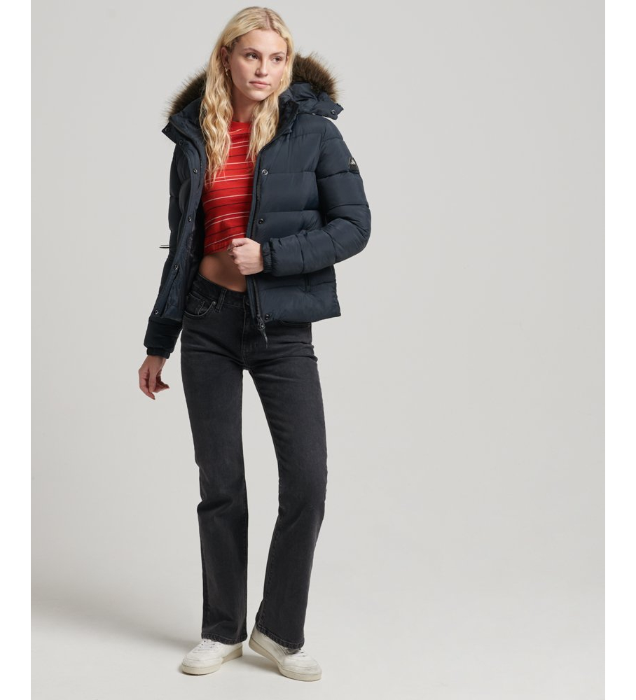 Jaqueta cropped com capuz Superdry Mid-Duty, preta
