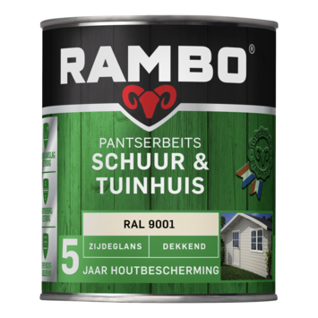 Rambo Pantserbeits Schuur & Tuinhuis zijdeglans dekkend RAL 9001 750 ml